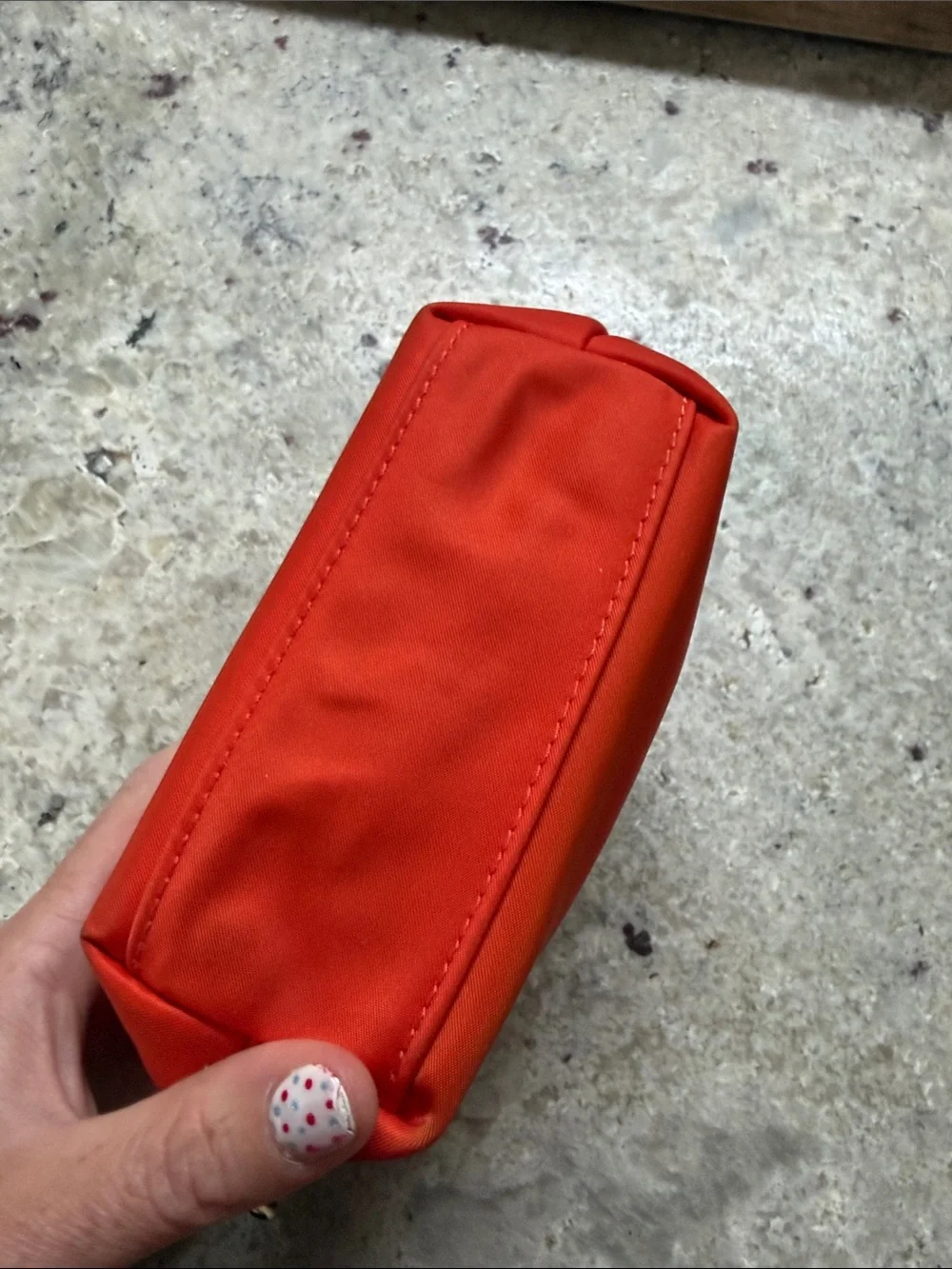 Dooney & Bourke Wayfarer Nylon Make Up Cosmetic Travel Bag Case Orange Clutch